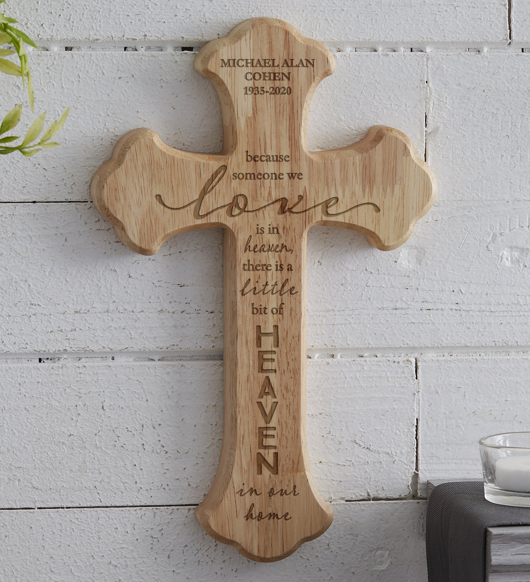 Heaven In Our Home Personalized Wood Cross 